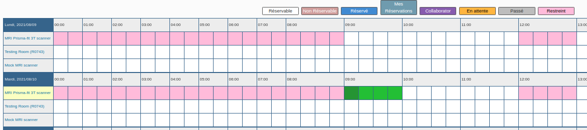 plage horaire
