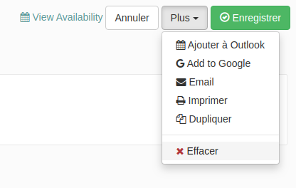 Annulation d'une plage horaire